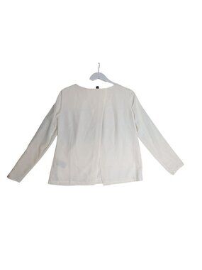 Lauren Ralph Lauren Ivory Split Back Blouse Size 4 Career Wear Minimalist Capsul